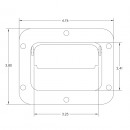 Polished Stainless Steel Paddle Handle Drawing - Front